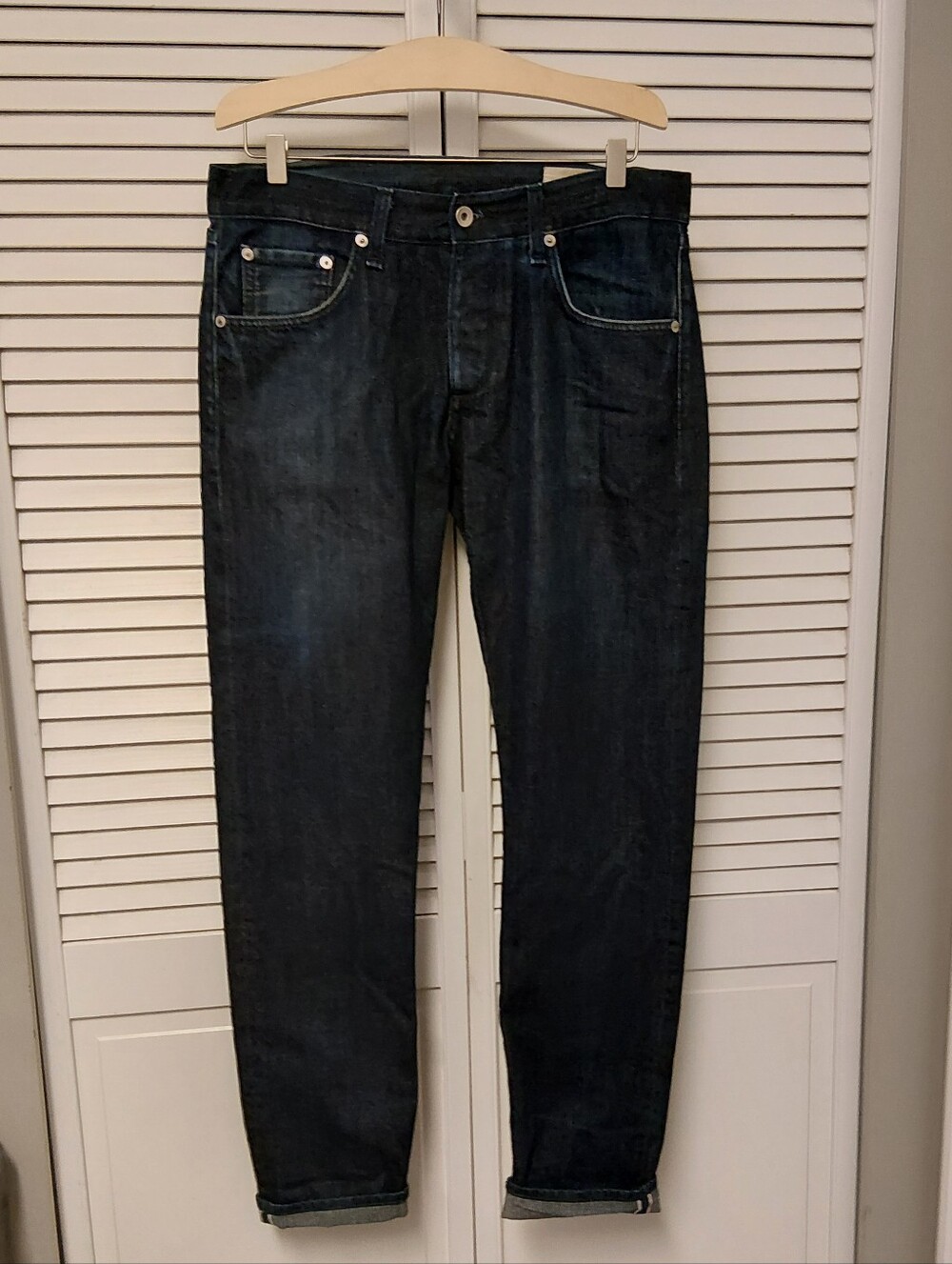 rag & bone Men's Straight Slim Fit Selvedge Jeans in Dark Indigo Wash